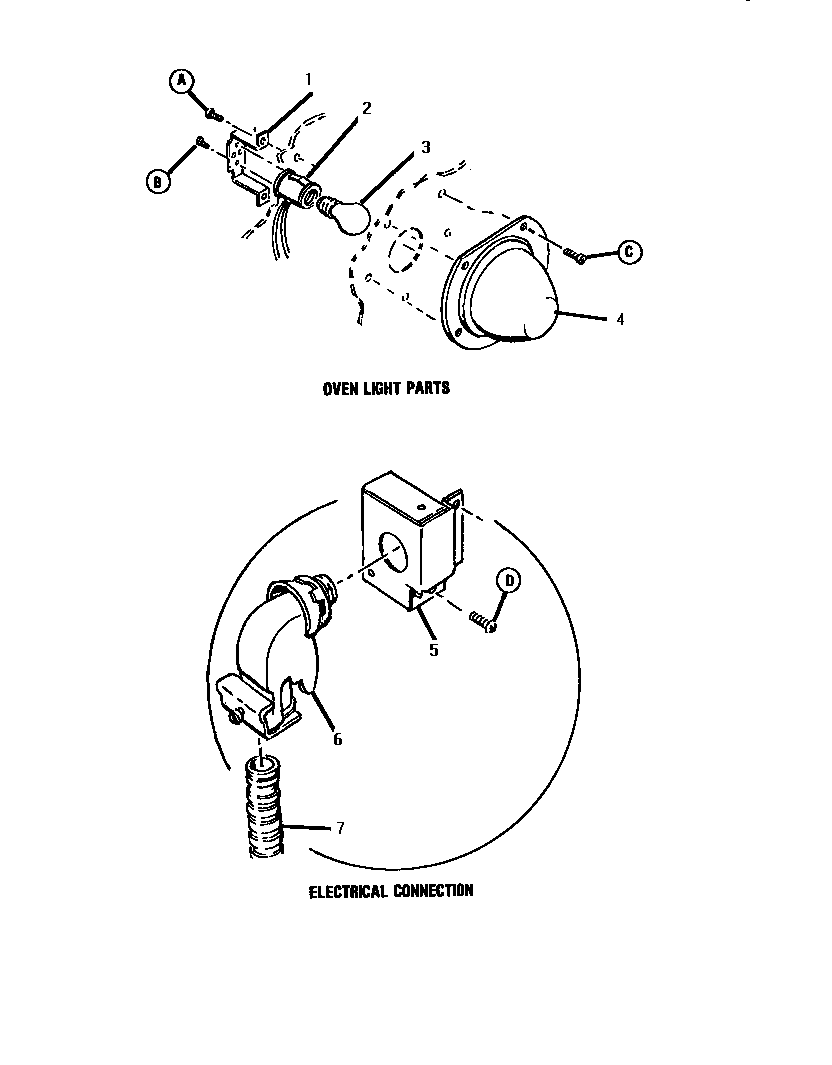 Oven light/electrical