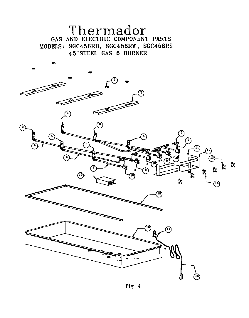 GAS AND ELECTRIC COMPONENTS (SGC456RB) (SGC456RS) (SGC456RW)