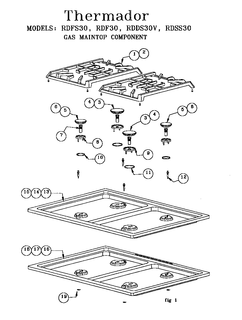 Gas maintop component (rdds30vqb(prior-9707)) (rdds30vrs(prior-9707)) (rdf30qb(prior-9708)) (rdf30qw(prior-9708)) (rdf30rs(prior-9707)) (rdfs30(prior-9708)) (rdss30(prior-9707))