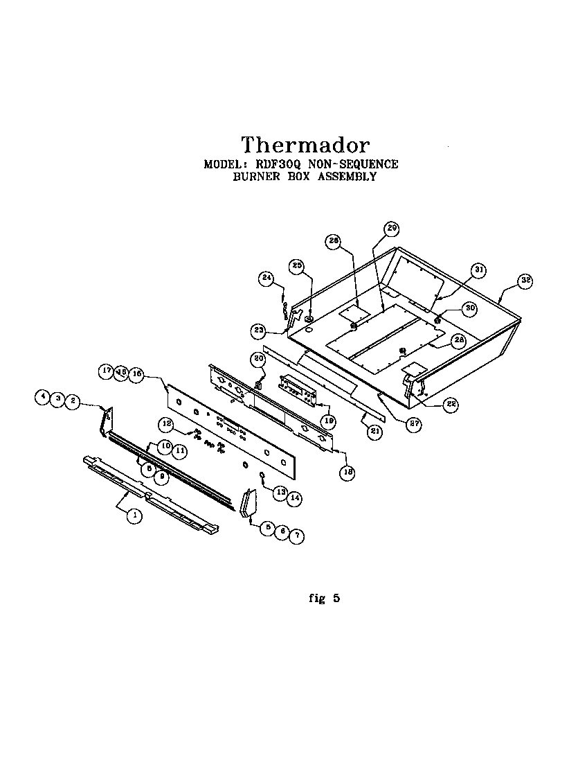 BURNER BOX ASSEMBLY (RDF30QB(PRIOR-9708)) (RDF30QW(PRIOR-9708))