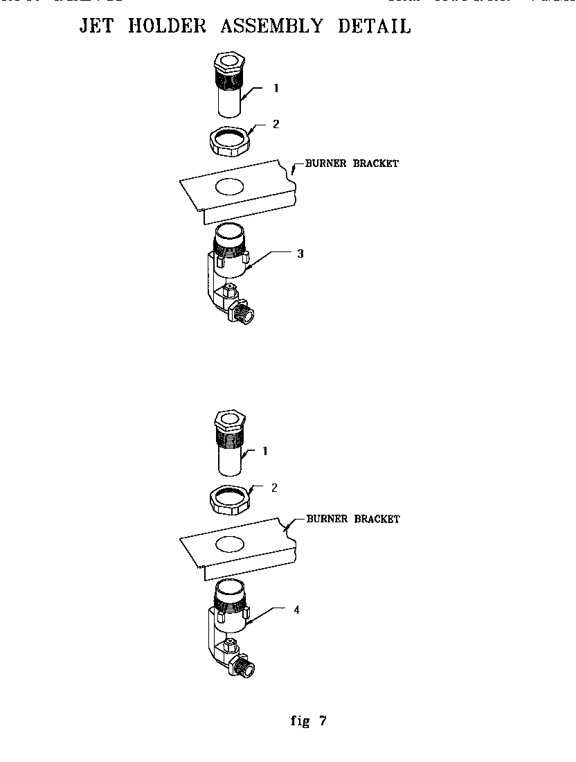 Jet holder assembly detail