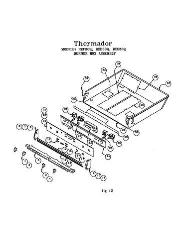 Burner box assembly (ref30qb(prior-9708)) (ref30qw(prior-9708)) (res30qb(prior-9708))