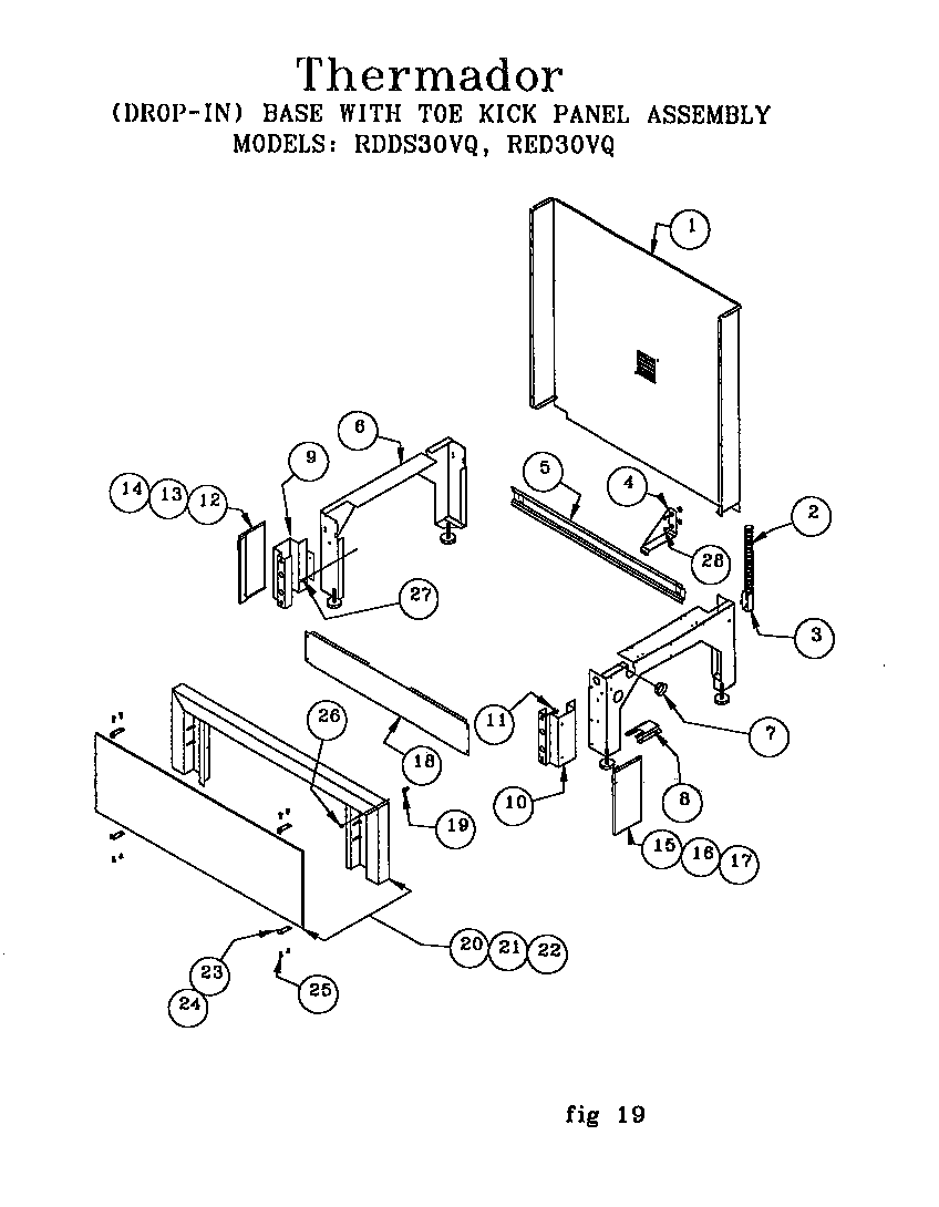 BASE WITH TOE KICK PANEL (RDDS30VQB(PRIOR-9707)) (RDDS30VRS(PRIOR-9707)) (RED30VQB(PRIOR-9707)) (RED30VQRS(PRIOR-9708)) (RED30VQW(PRIOR-9708))