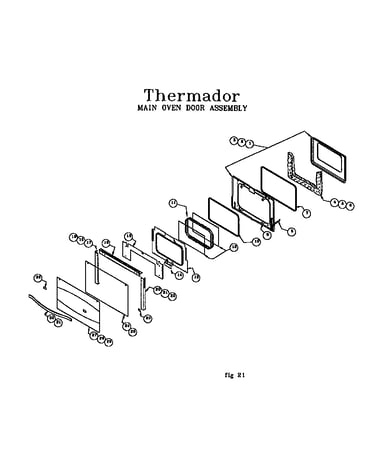 Main oven door assembly
