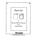 Thermador DW245UW cover diagram