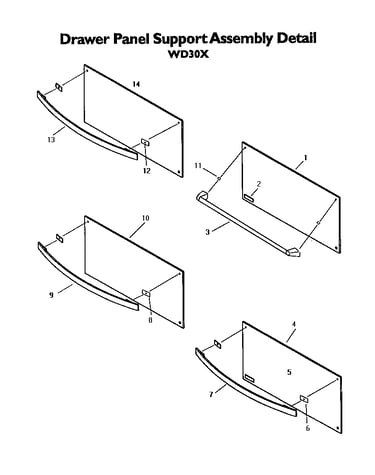 Drawer panel support assembly