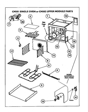 Cm301 single oven or cm302 upper module parts