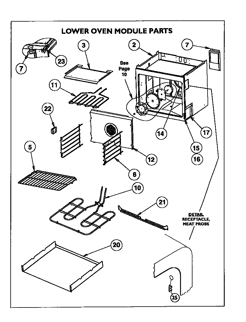 Lower oven module parts