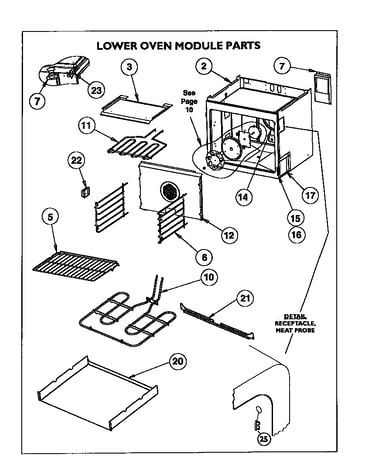 Lower oven module parts