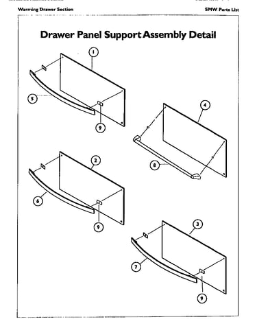 Drawer panel support assembly