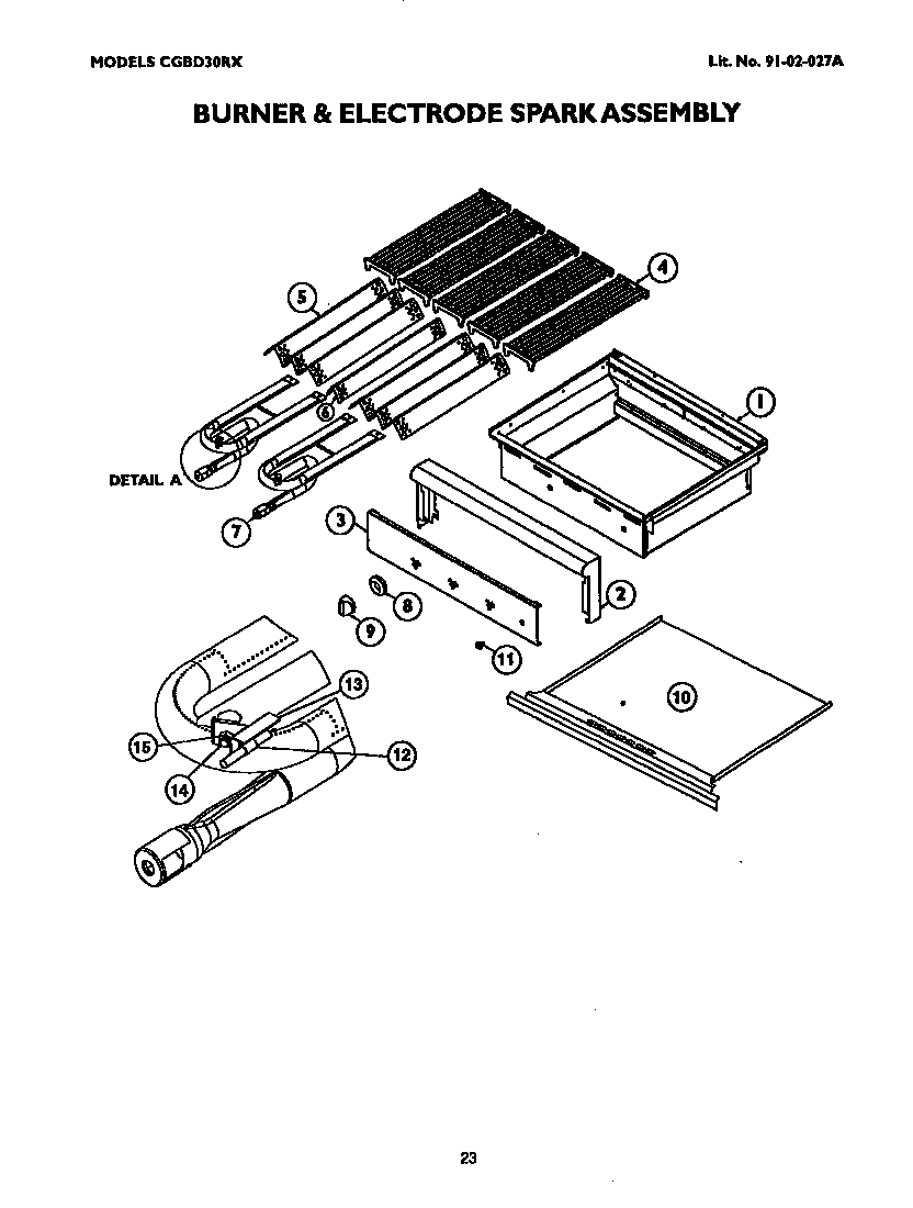 Burner and electrode spark assembly