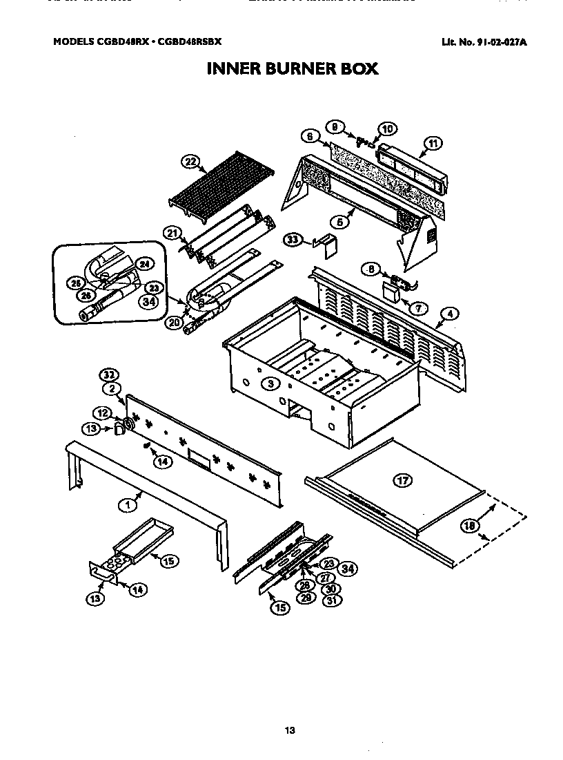 Inner burner box