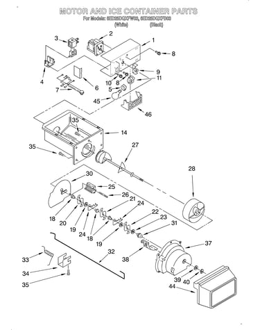Motor & ice container