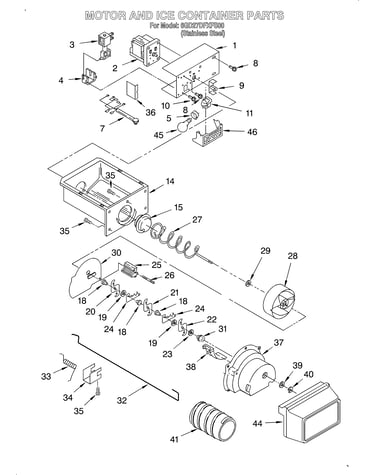 Motor and ice container