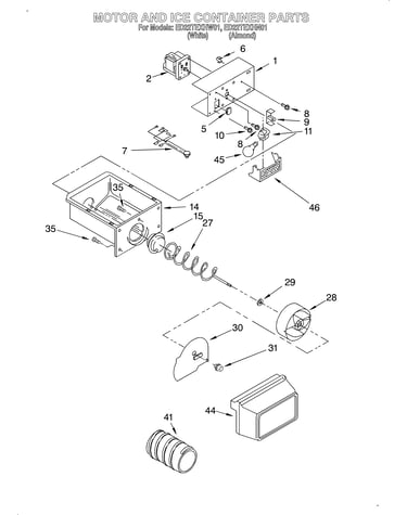 Motor and ice container