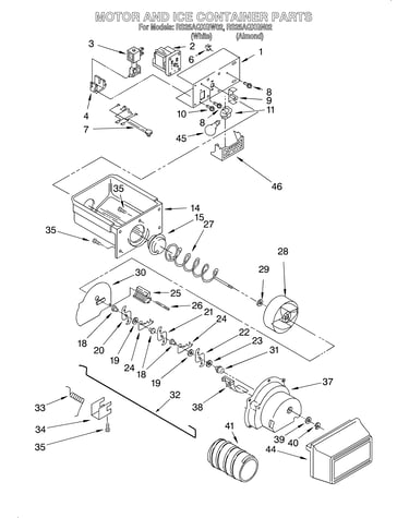 Motor and ice container