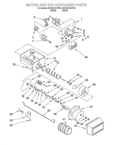 Motor and ice container