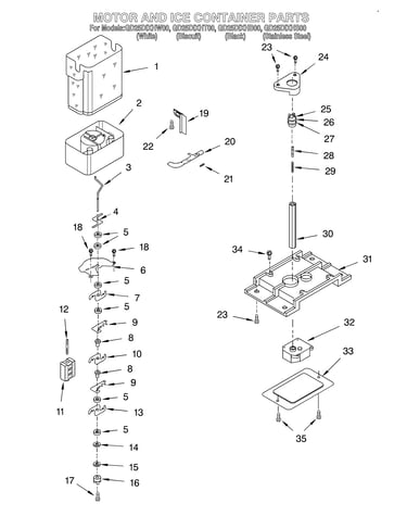 Motor and ice container