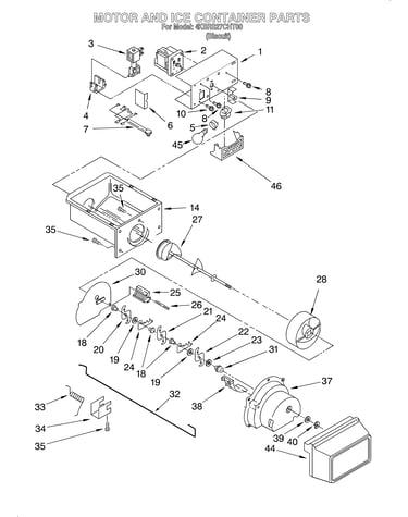 Motor and ice container