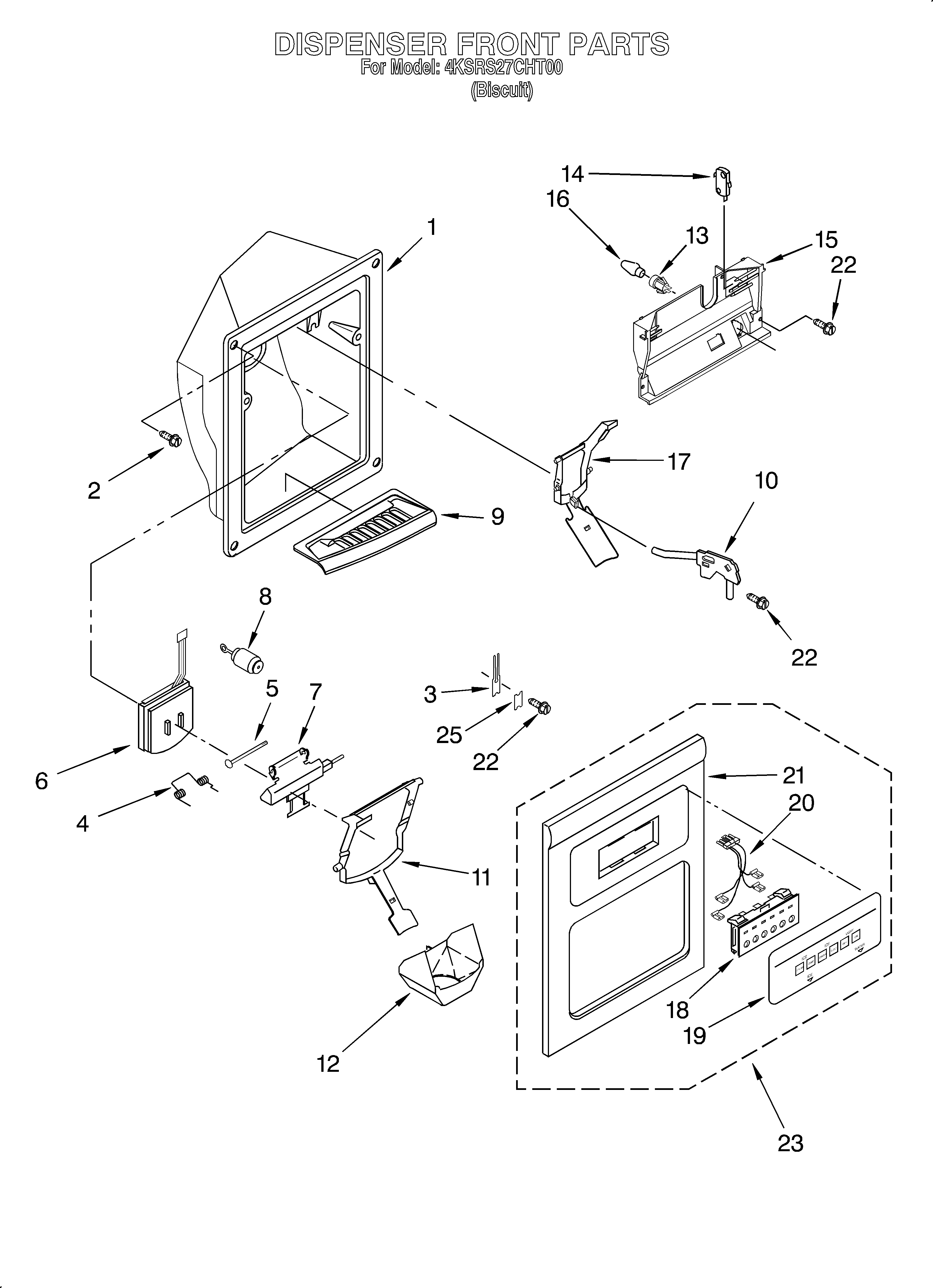 Dispenser front