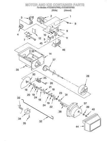 Motor and ice container