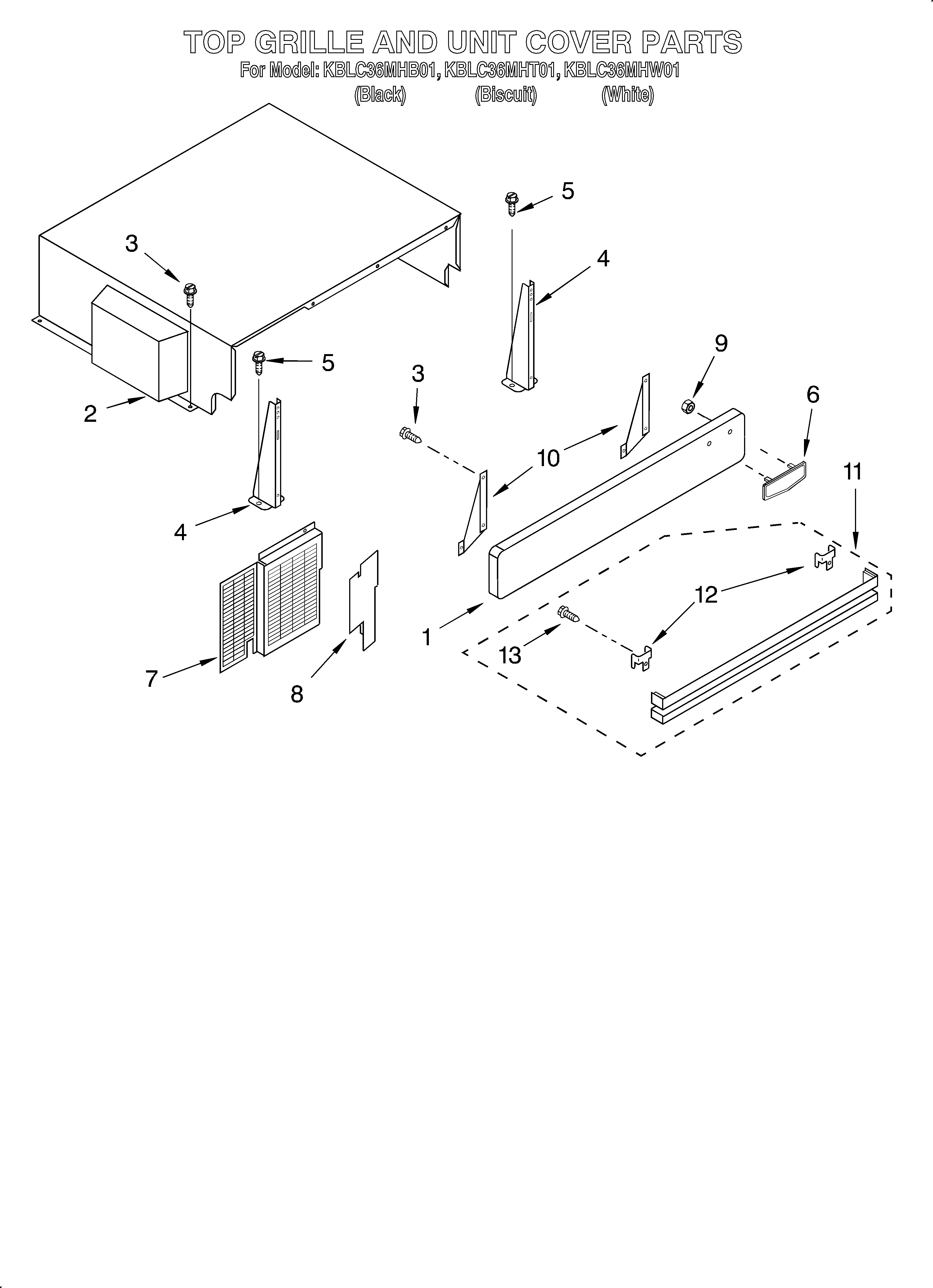 TOP GRILLE AND UNIT COVER