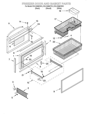 Freezer door and basket