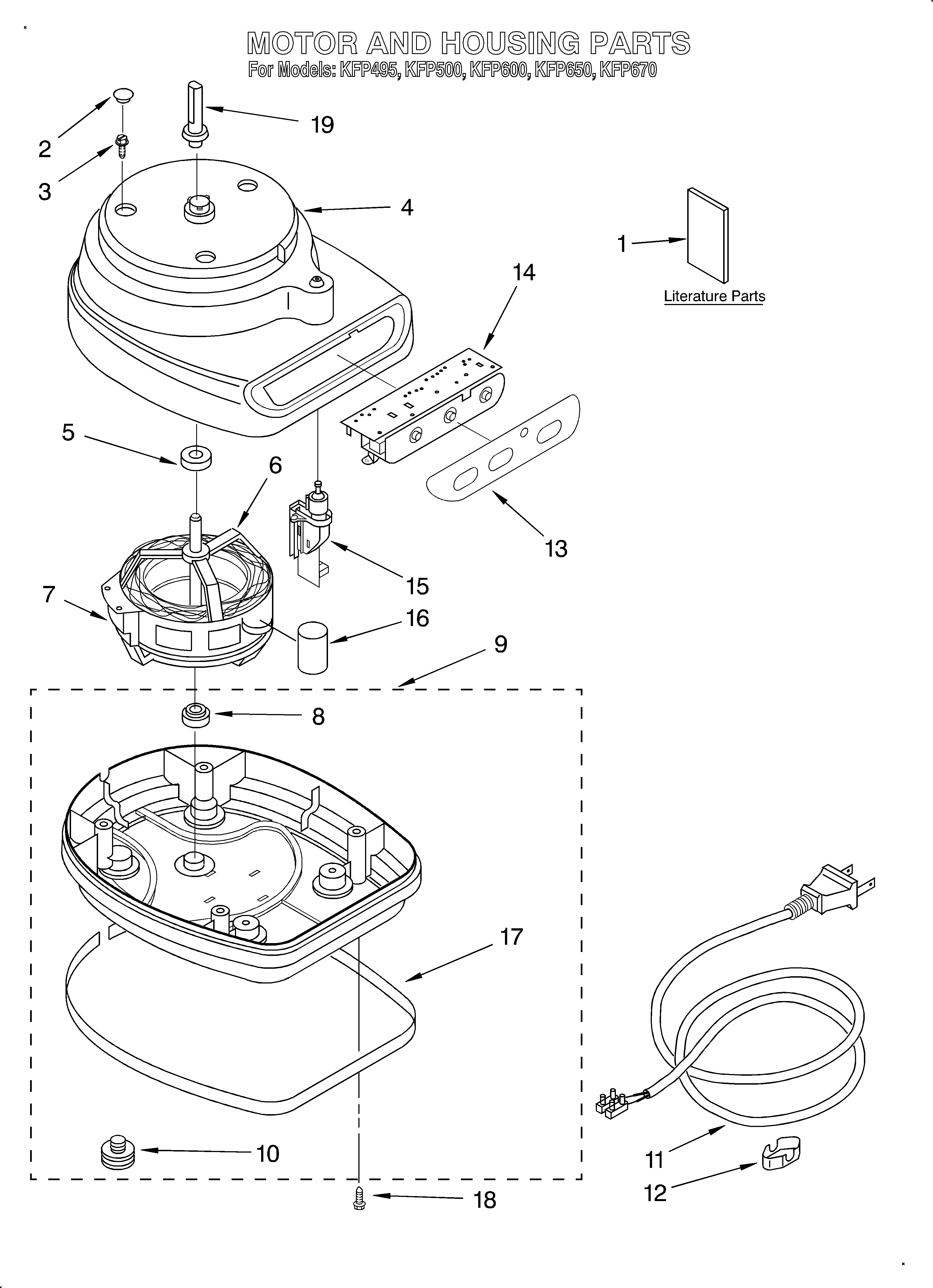 Motor and housing