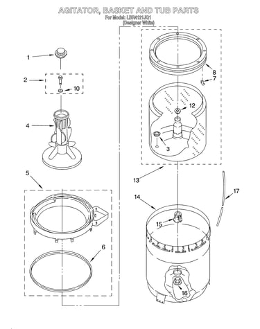 Agitator, basket and tub