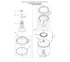Whirlpool LBR5432JQ1 agitator, basket and tub diagram