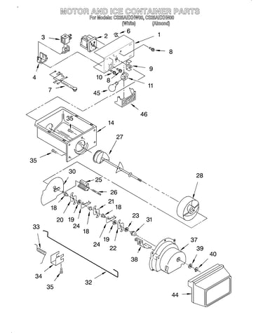 Motor and ice container