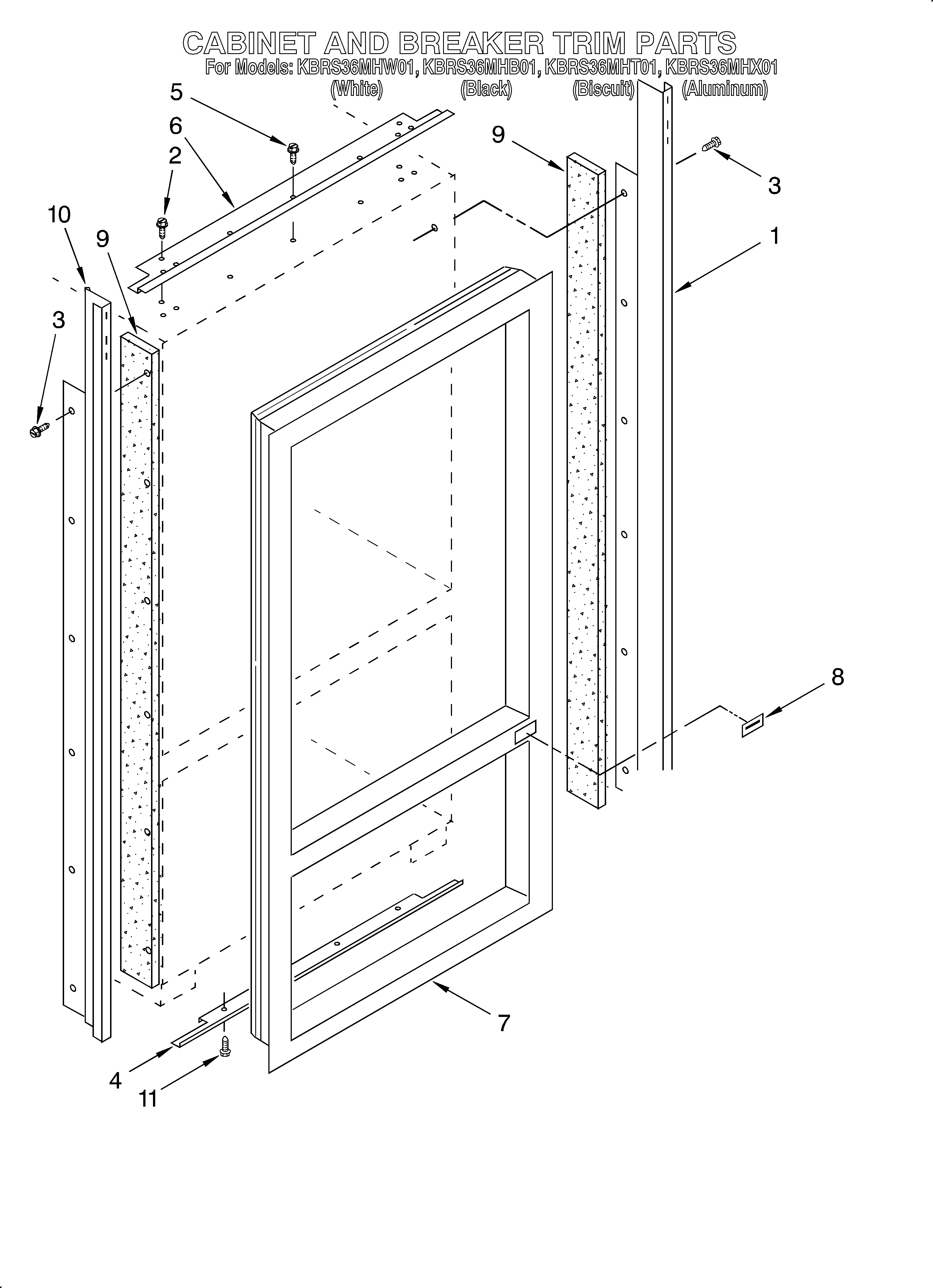 Cabinet and breaker trim