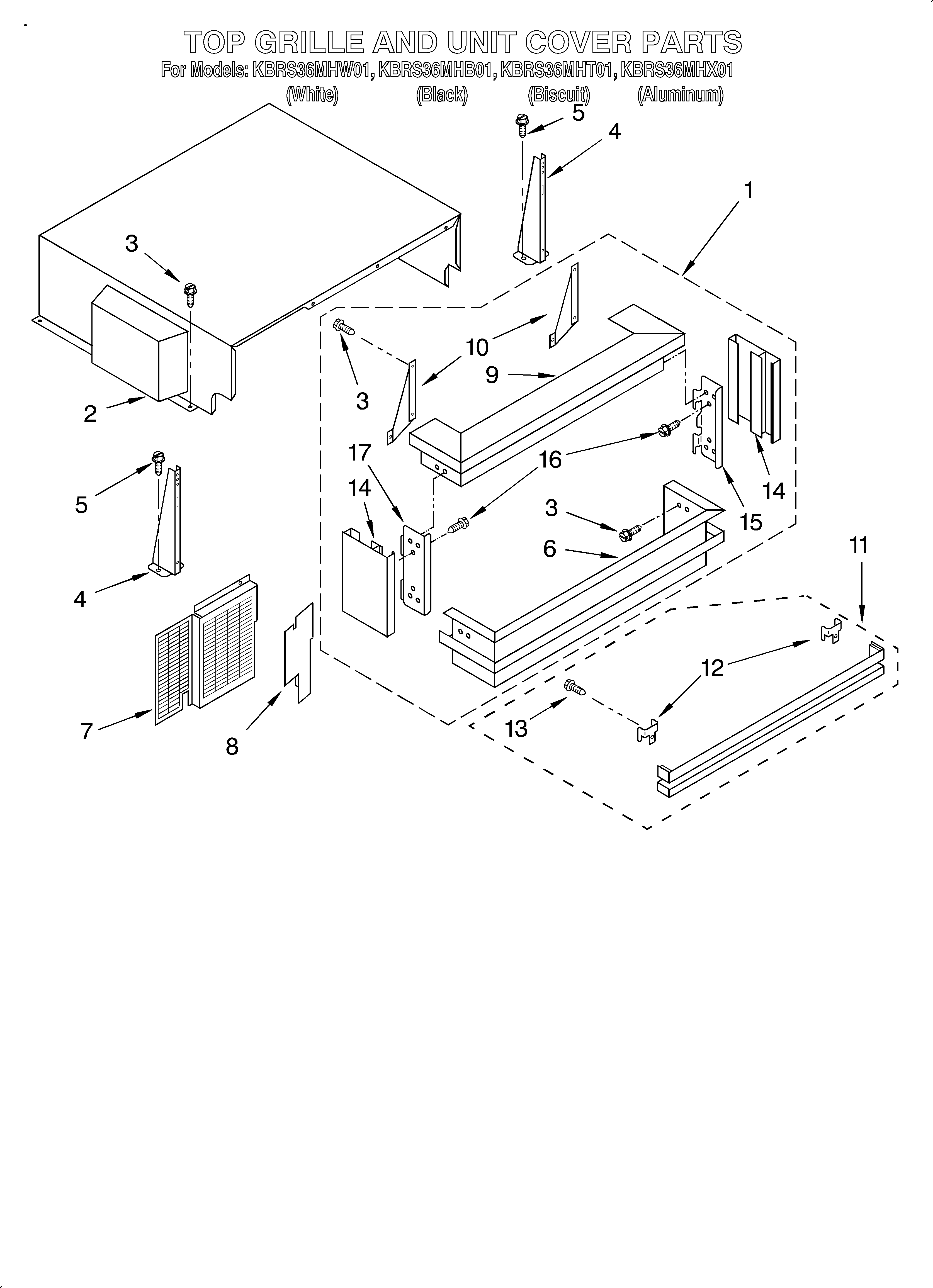 TOP GRILLE AND UNIT COVER