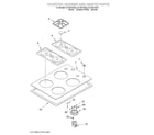 Whirlpool GLT3014GQ2 cooktop, burner and grate parts diagram
