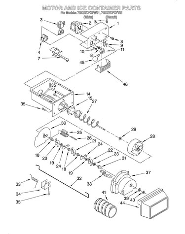 Motor and ice container