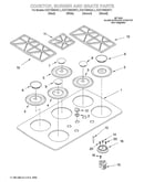 Cooktop, burner and grate