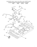 Burner box, gas valves, switches