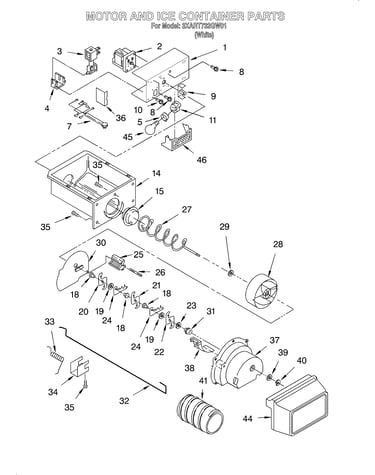 Motor and ice container