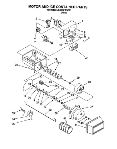 Motor and ice container