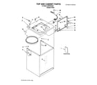 Whirlpool GSW9545JQ0 top and cabinet/literature diagram