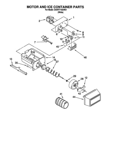 Motor and ice container