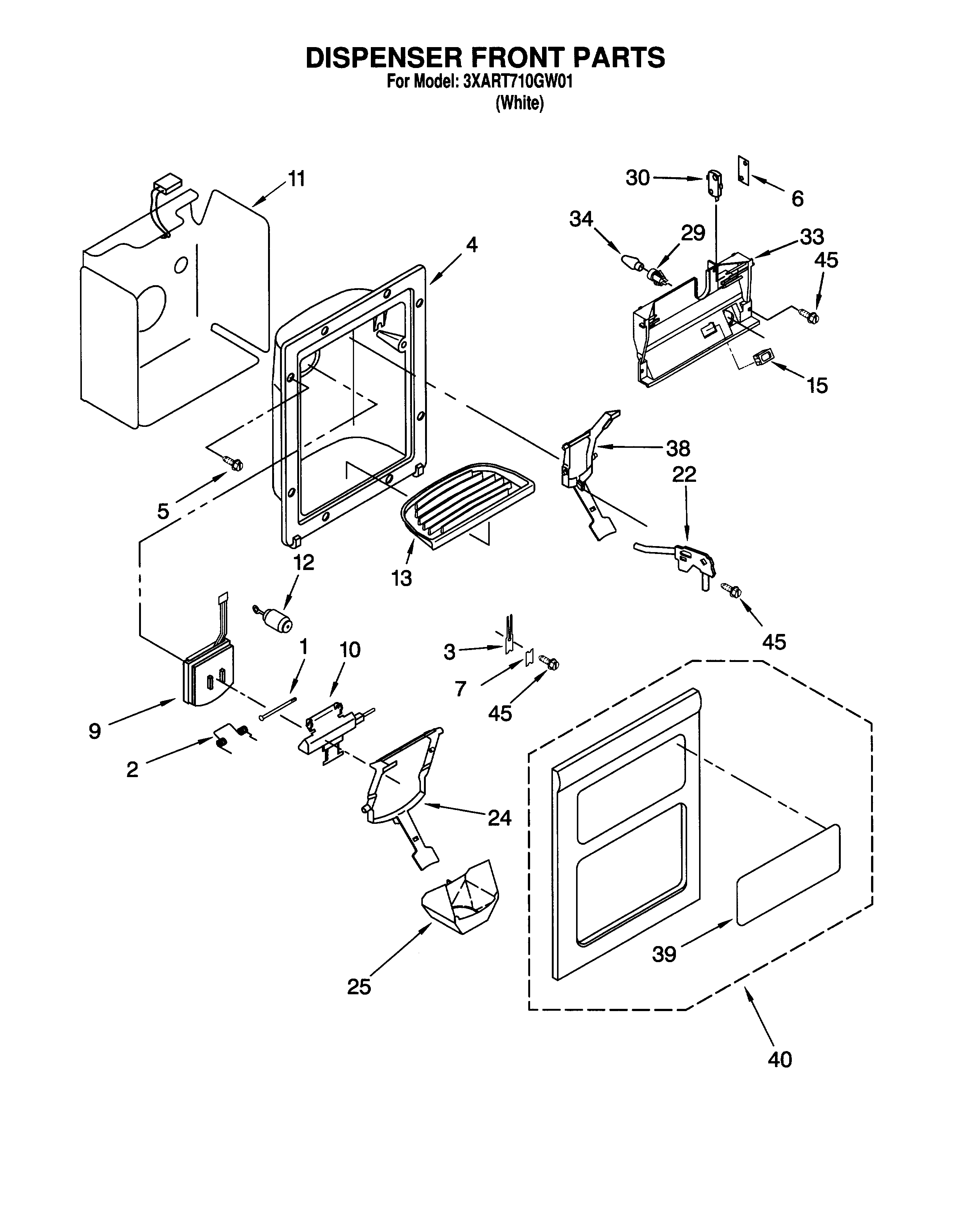 Dispenser front