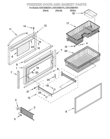 Freezer door and basket