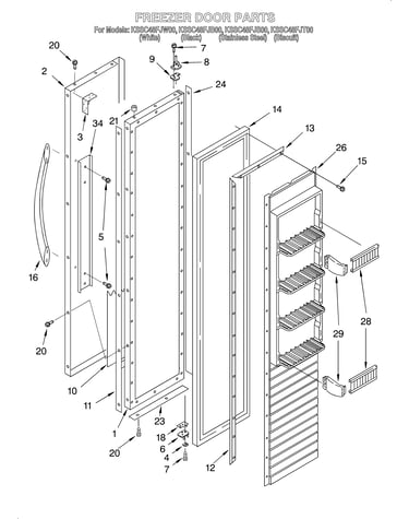 Freezer door