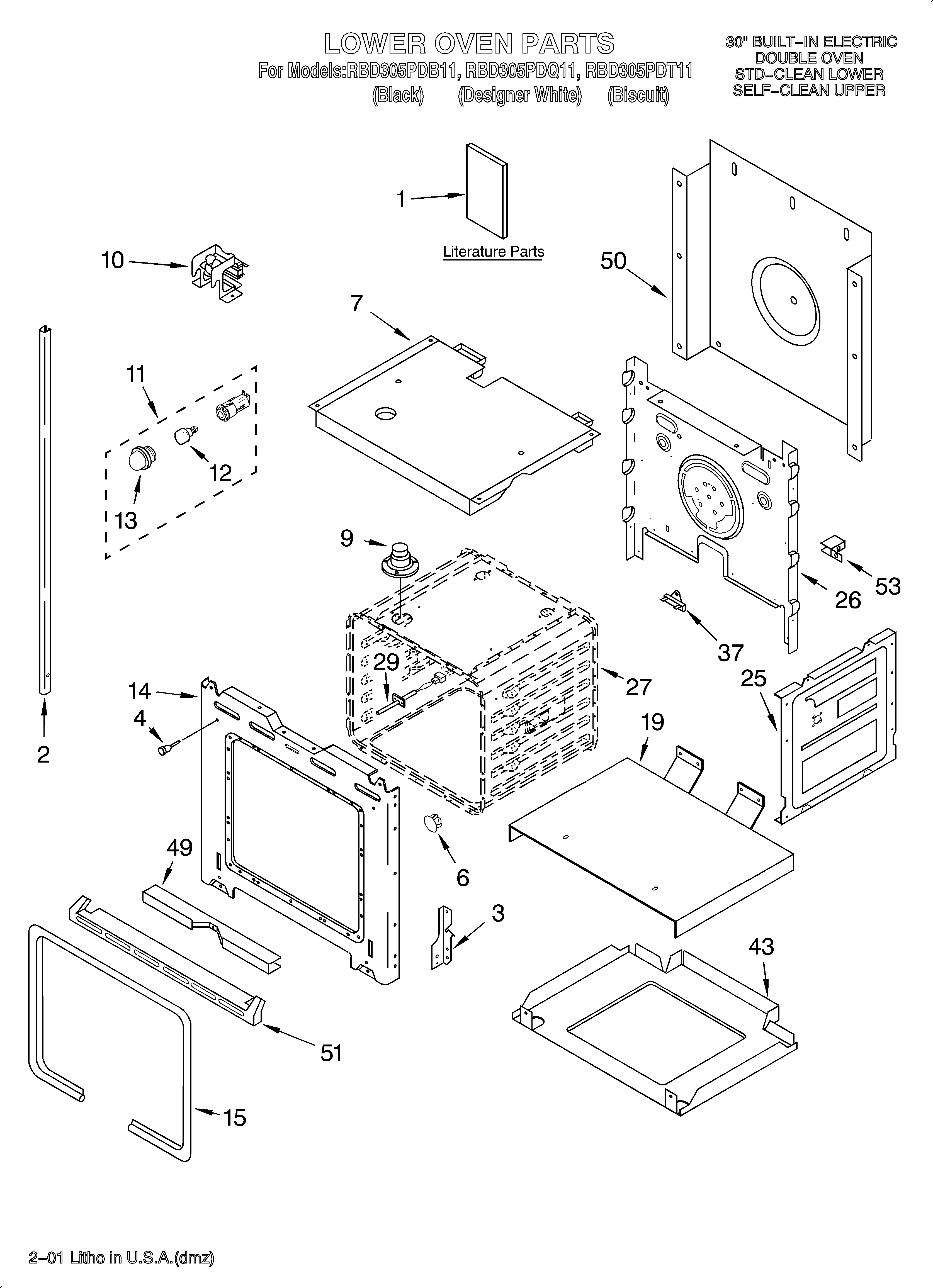 Lower oven/literature