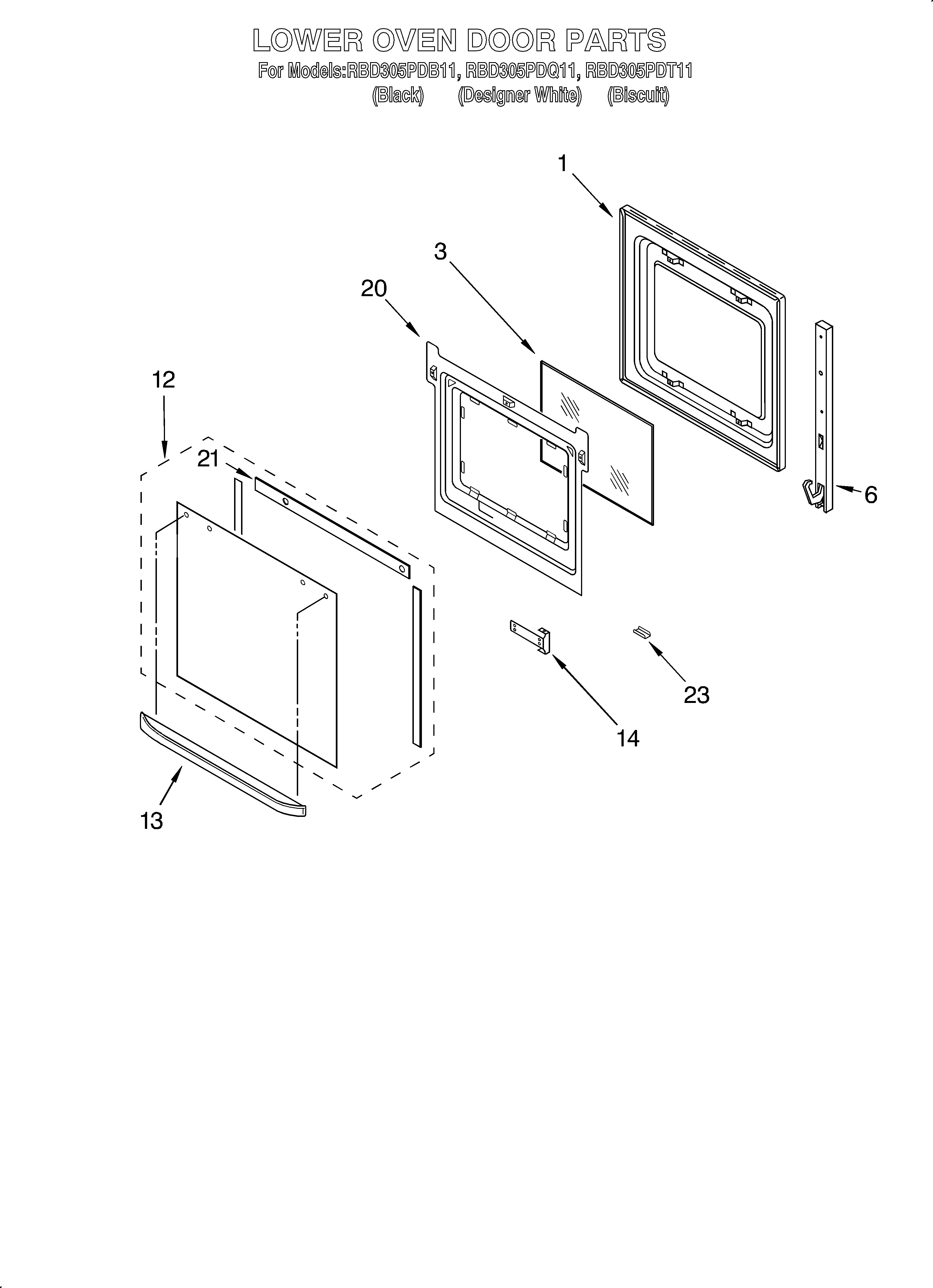 Lower oven door