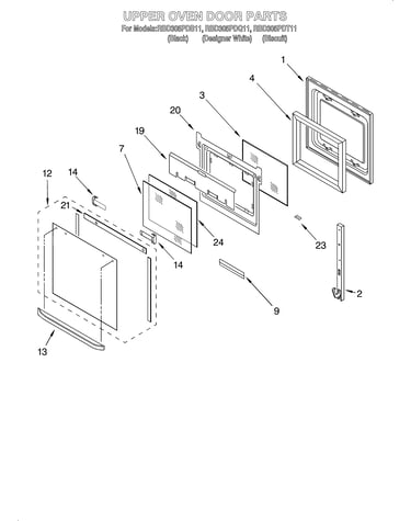 Upper oven door
