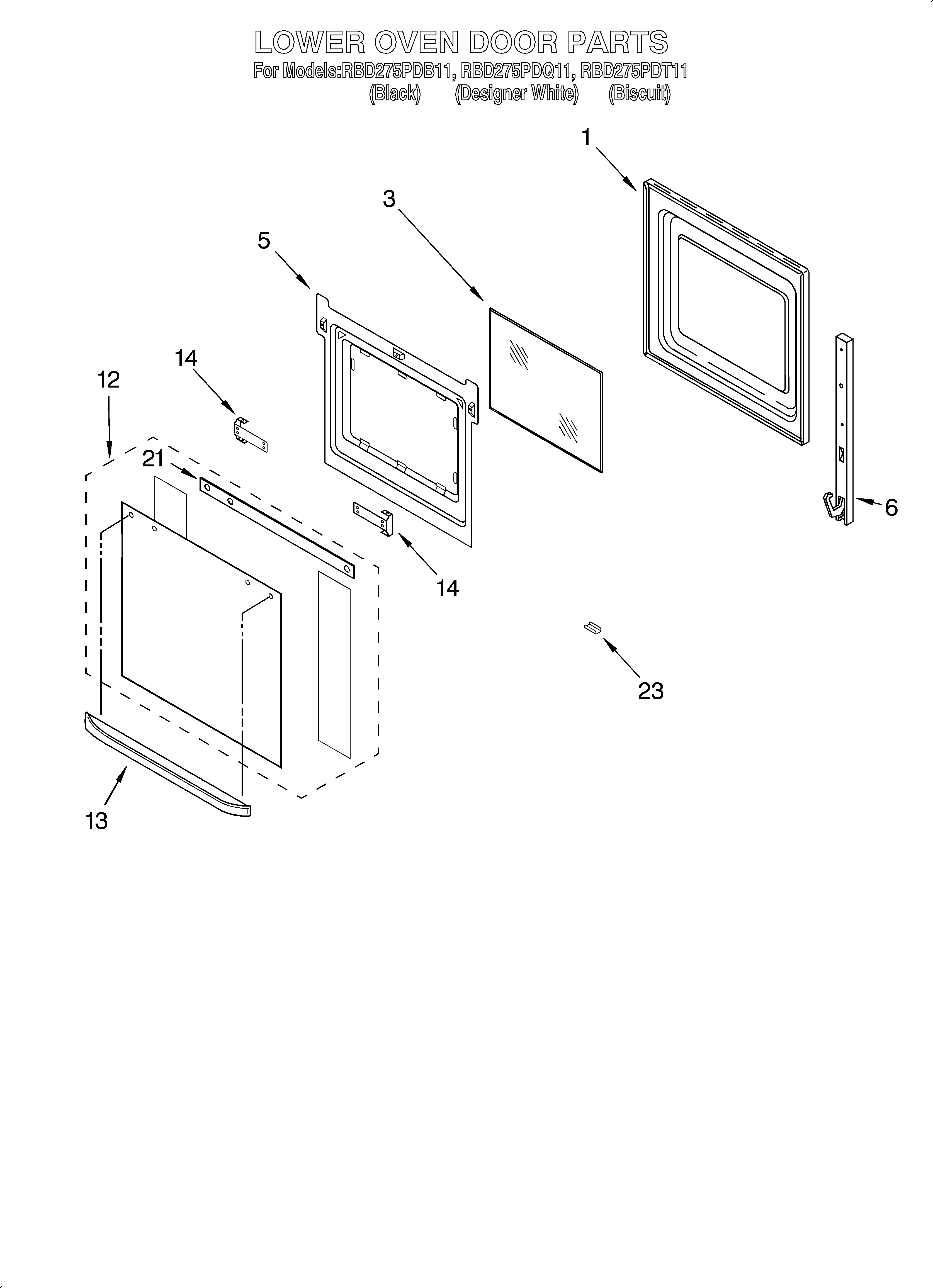 Lower oven door