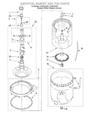Agitator, basket, and tub