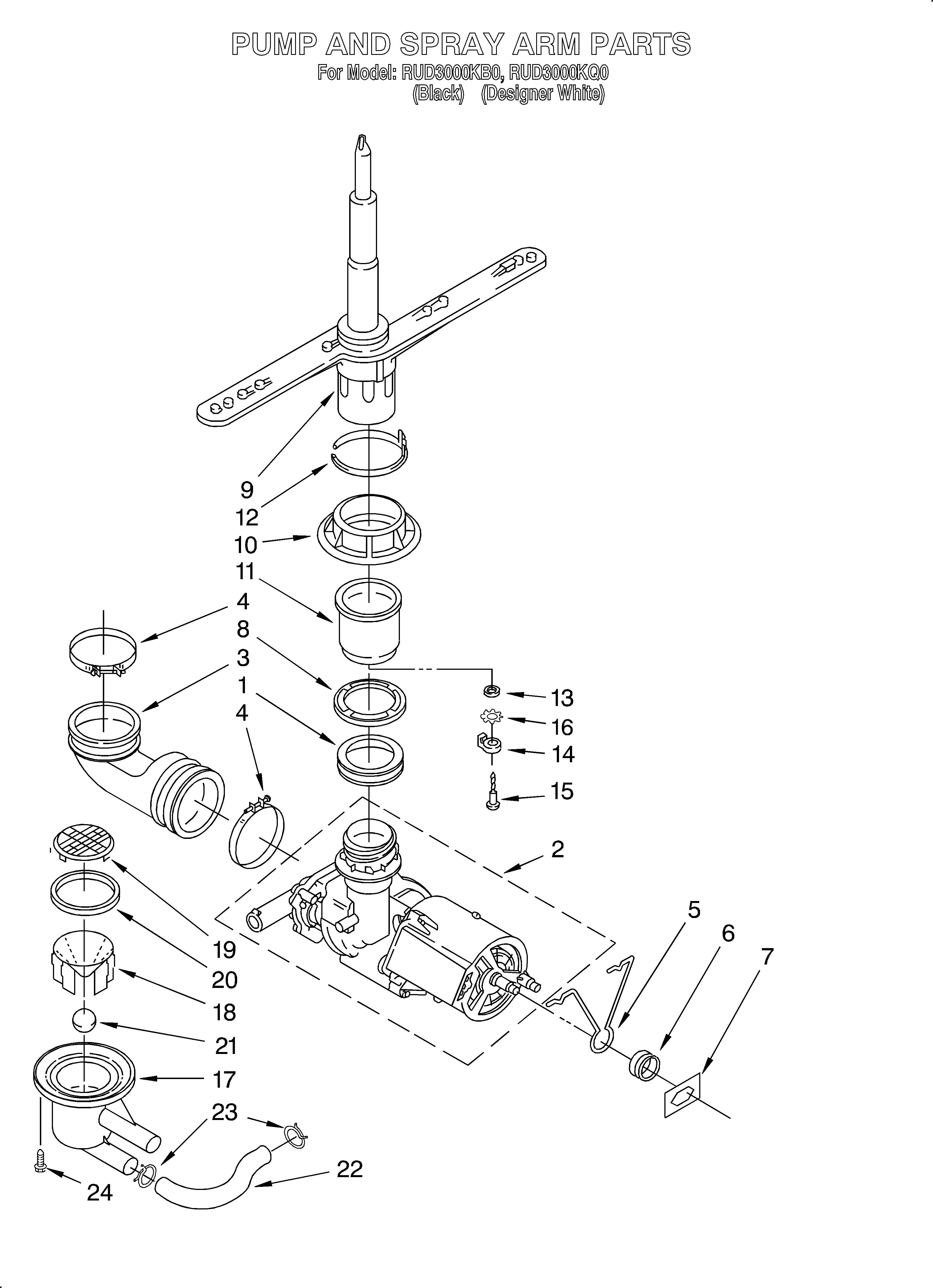 Pump and sprayarm